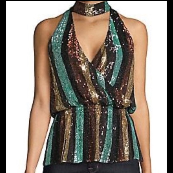 ☀️ Caroline Constas Lia Sequin Top - Picture 6 of 7